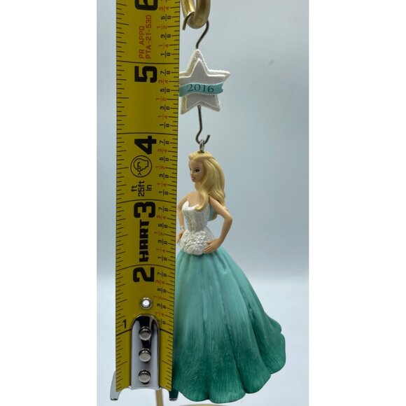 Hallmark Barbie Christmas Tree Ornament With 2016 Star Hook - Picture 12 of 16